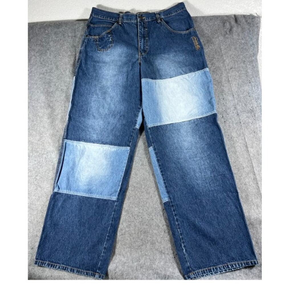Vintage Y2K P. Miller Signature Patchwork Baggy Jeans Mens 42 Colorblock Hip Hop